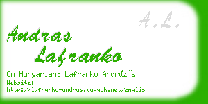 andras lafranko business card